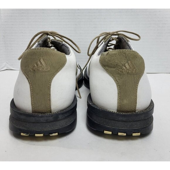 Adidas Mens ZTraxion Golf Shoes Cleats White & Olive Leather Size 7 - Picture 4 of 11
